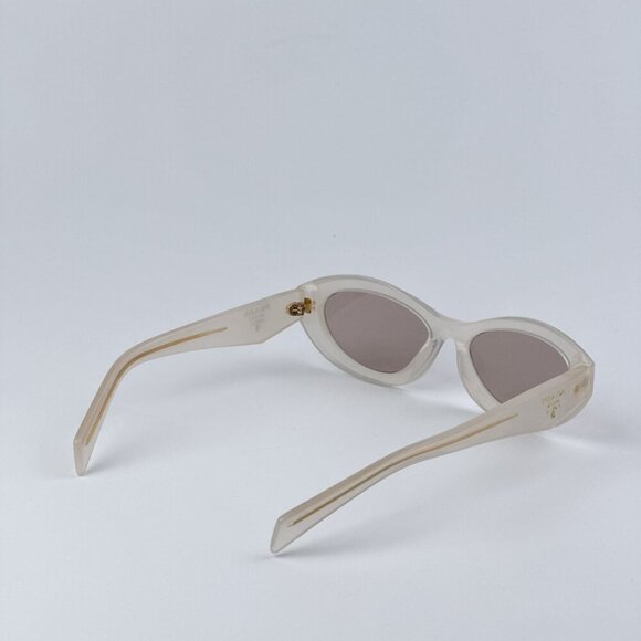 Prada PR26ZS 12V4I2 BRAND NEW Sunglasses Opal Milk Light Brown Oval Women - Picture 7 of 10